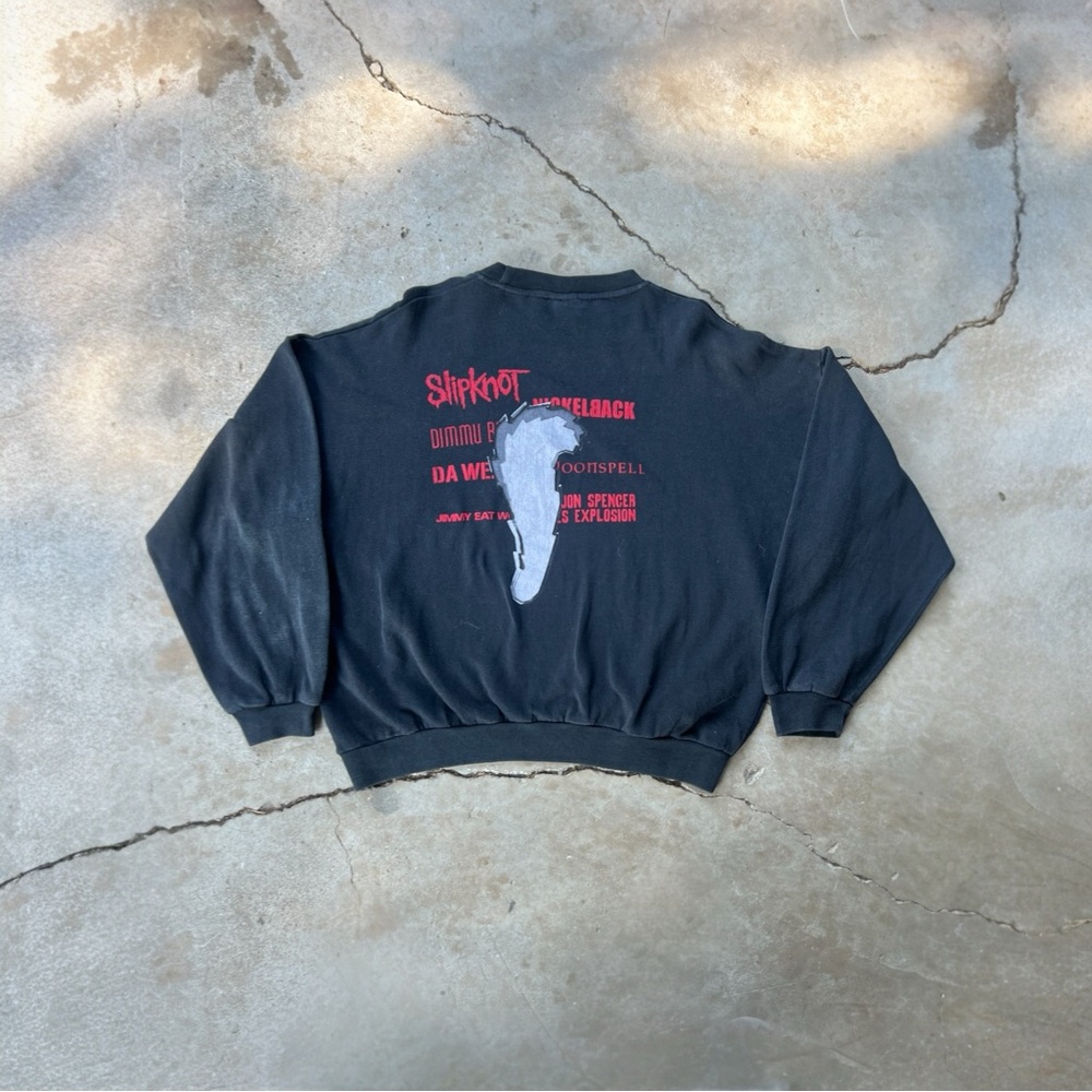 SLIPKNOT XL CREWNECK BLK 2002 Y2K NICKELBACK MOONSPELL JIMMY EAT